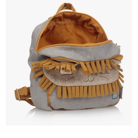 Moulin Roty Grey Lion Backpack - Picture 3 of 6